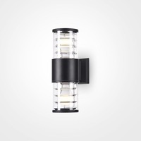 Nástěnná - M O576WL-02B Nástěnné svítidlo Bronx 2x60W černá hliník čiré sklo IP54 - MAYTONI