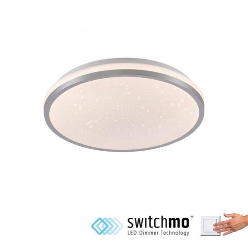 Kruhová - LD 14293-21 KYLE LED stropní svítidlo průměr 28cm stříbrné hvězdné nebe krokově stmívatelné 3000K - JUST LIGHT - foto 1