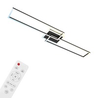 Hranatá - BRILO 3538-015 LED stropní svítidlo, 110 cm, 40 W, 5200 lm, černá - BRILO