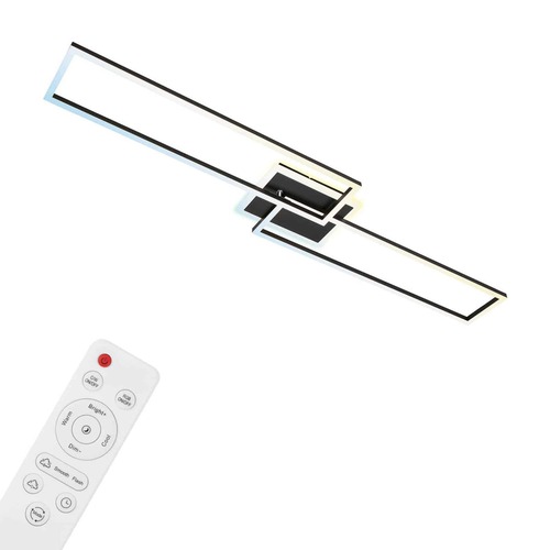 Hranatá - BRILO 3538-015 LED stropní svítidlo, 110 cm, 40 W, 5200 lm, černá - BRILO - foto 1