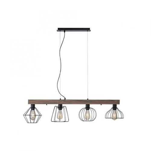 Podélná - LD 15214-78 KASKA LED závěsné svítidlo, nastavitelná výška, 4 ramenné, dřevodekor, černá, kovové stínítko - LEUCHTEN DIREKT / JUST LIGHT - foto 1