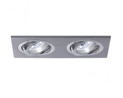 Hranatá - BPM 3012.01.RF.SA-SA.GU Vestavné svítidlo Aluminio Plata, kartáčovaný hliník 2x50W, 230V (BPM 3012GU) - BPM
