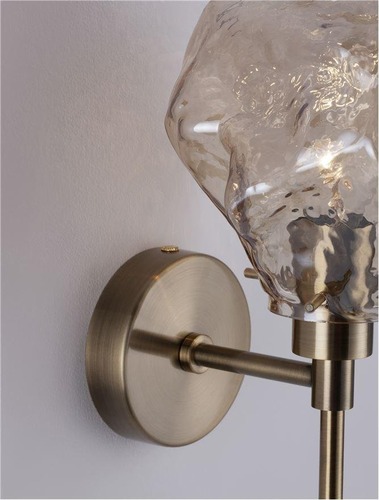 Dekorativní - NV 9009256 Nástěnné svítidlo ODELLE mosazný zlatý kov a jantarové sklo E14 1x5W 230V IP20 bez žárovky - NOVA LUCE - foto 1