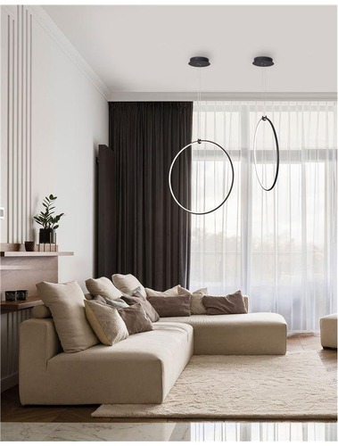 Kruhová - NV 9820591 Závěsné svítidlo RING černý hliník a akryl LED 28W 230V 3000K IP20 stmívatelné - NOVA LUCE - foto 1