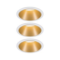 Koupelnová - P 93406 Vestavné svítidlo LED Cole 3x6,5W bílá/zlatá mat 3-krokové-stmívatelné 2700K teplá bílá - PAULMANN