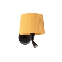Dekorativní - FARO 64309-36 SAMBA černá/skládaná žlutá nástěnná lampa se čtecí lampičkou - FARO