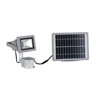 Solární - FAN LED-ELIOS-SOLAR Solární reflektor ELIOs stříbrná, hliník, 9 W, 620 lm, 4000 K, IP44, solární panel/senzor, 16,4 x 11,5 cm - FANEUROPE