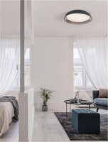 Kruhová - NV 9081270 Stropní svítidlo VELA černá zvenku kávová hnědá uvnitř hliník a akryl LED 30W 230V 3000K IP20 stmívatelné - NOVA LUCE