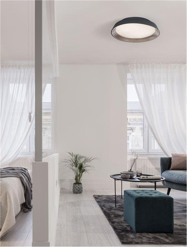 Kruhová - NV 9081270 Stropní svítidlo VELA černá zvenku kávová hnědá uvnitř hliník a akryl LED 30W 230V 3000K IP20 stmívatelné - NOVA LUCE - foto 1