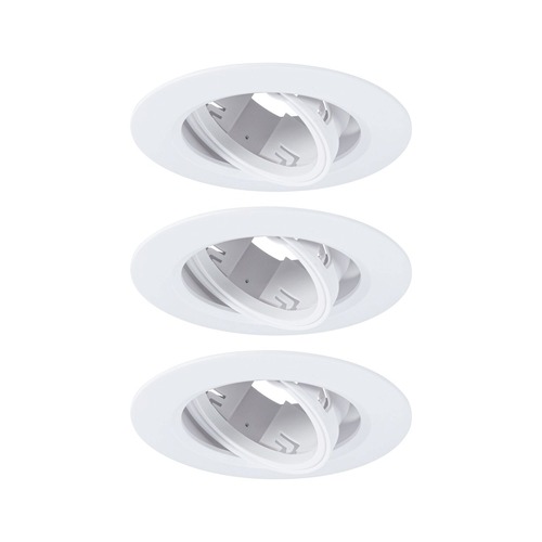Kruhová - P 92109 Vestavné svítidlo 3ks-sada výklopné kruhové 90mm 30° GU10 max. 3x10W 230V bílá - PAULMANN - foto 1