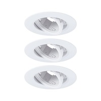 Kruhová - P 92109 Vestavné svítidlo 3ks-sada výklopné kruhové 90mm 30° GU10 max. 3x10W 230V bílá - PAULMANN