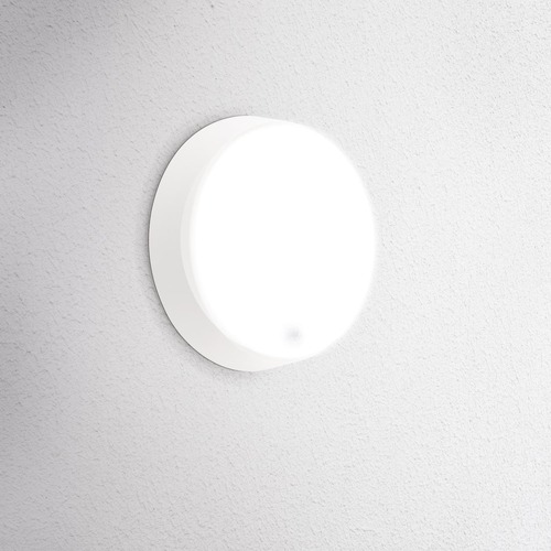 Nástěnná - CEN OSTOBS-1421500 Venkovní nástěnné LED svítidlo kulaté OASI CCT 14W 3000/4000/6500K IP54 bílá pohybové čidlo - CENTURY - foto 1