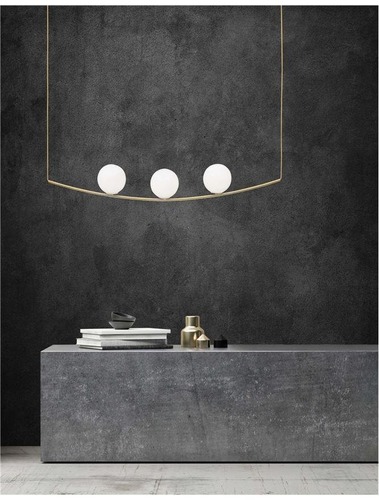 Podélná - NV 8279602 Závěsné svítidlo VITTON mosazný kov bílé lesklé sklo mosazný kabel E14 3x5W IP20 bez žárovky - NOVA LUCE - foto 1