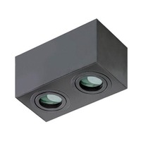 Přisazená - AZZ AZ2879 Stropní bodové přisazené svítidlo Azzardo Brant 2 Square IP44 black AZ2879 GU10 2x50W IP44 18cm hranaté černé - AZZARDO