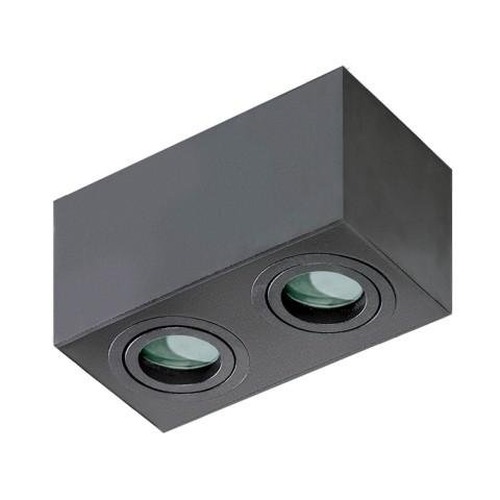 Přisazená - AZZ AZ2879 Stropní bodové přisazené svítidlo Azzardo Brant 2 Square IP44 black AZ2879 GU10 2x50W IP44 18cm hranaté černé - AZZARDO - foto 1