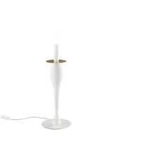 Stolní lampy dekorační - FAN I-ARMSTRONG/L1 BCO Stolní lampa Lume Armstrong, bílé/zlaté, 1 x E14, 18 x 45 cm - FANEUROPE