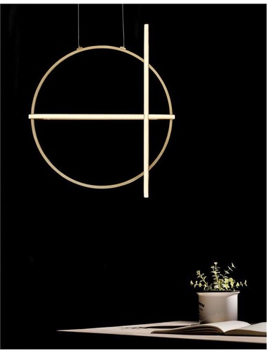 Kruhová - NV 9114862 Závěsné svítidlo ARTE zlatý hliník a akryl LED 48.6W 230V 3000K IP20 stmívatelné - NOVA LUCE - foto 1