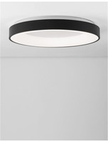 Kruhová - NV 9353853 Stropní svítidlo RANDO THIN černý hliník a akryl LED 50W 230V 3000K IP20 stmívatelné - NOVA LUCE