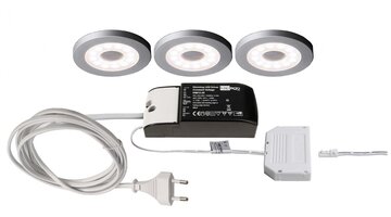 Přisazená - IMPR 620008 Deko-Light nábytkové přisazené svítidlo Paty kulaté 3ks sada 220-240V AC/50-60Hz 2,50 W 3000 K 185 lm stříbrnášedá RAL 7001 - LIGHT IMPRESSIONS