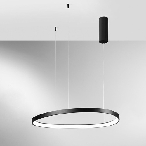 Kruhová - FAN LED-KLAPTON-S85-NER Závěsné LED svítidlo KLAPTON černá, 80 W, 11440 lm, CCT, 85 x 150 cm - FANEUROPE - foto 1
