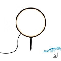 Zápichy - LD 19510-18 ZIRKULU LED venkovní svítidlo se zápichem průměr 32cm černá IP65 s časovačem do zahrady 3000K - JUST LIGHT