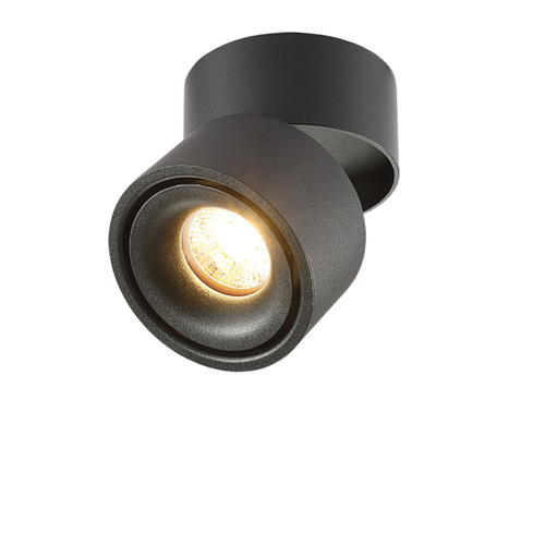 LED svítidla COB, GU10 Optonica - LED Downlight povrchová montáž 12W černá 3000K BRIDGELUX-CHIP nastavitelný - foto 1