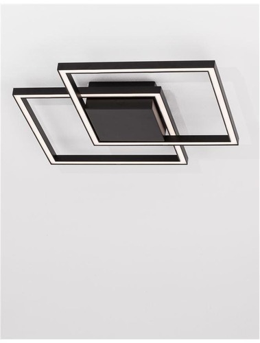 Hranatá - NV 9500822 Stropní svítidlo BILBAO matný černý hliník a akryl LED 25W 230V 3000K IP20 - NOVA LUCE - foto 1