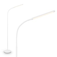 Stojací lampy - BRILO 1660016 Mura stojanová lampa - 6W, 600lm, LED, stmívatelné, dotykový vypínač, nastavitelné, bílé - BRILO