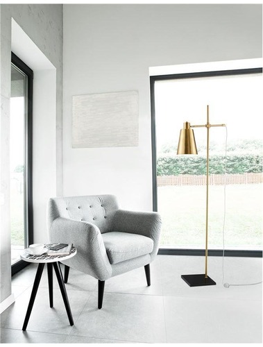 Stojací lampy - NV 6270201 Stojací lampa SIGNORE saténový zlatý kov černá mramorová základna E27 1x12W 230V IP20 bez žárovky - NOVA LUCE - foto 1