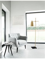 Stojací lampy - NV 6270201 Stojací lampa SIGNORE saténový zlatý kov černá mramorová základna E27 1x12W 230V IP20 bez žárovky - NOVA LUCE