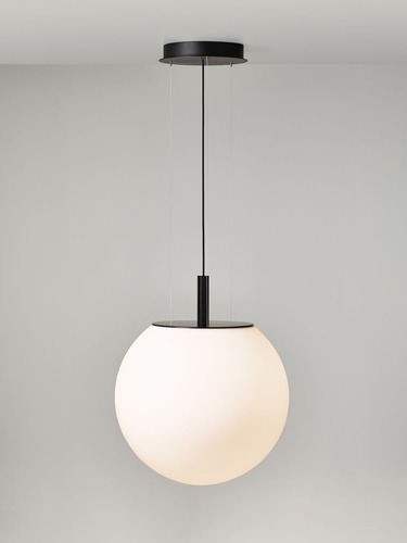 Dekorativní - BRO PC01170_003 Závěsné svítidlo SFERA 300 triplex opál matovaný / černý matný komaxit / černý kabel - BROKIS A - foto 1