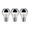 E27 - P 5065 Sada LED žárovka E27 230V 3x6,5W 2700K zrcadlový svrchlík stříbrná - PAULMANN
