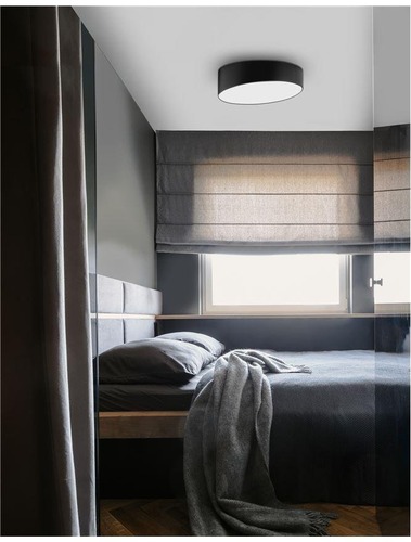 Kruhová - NV 9111361 Stropní svítidlo MAGGIO černý hliník matný bílý akrylový difuzor LED 60W 230V 3000K IP20 - NOVA LUCE - foto 1