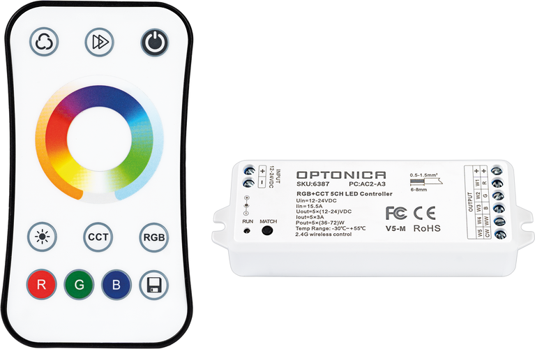 Stmívače a přepínače Optonica - Sada dálkového ovladače RGB - foto 1