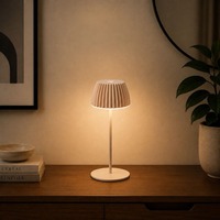 Stolní lampy dekorační - BRILO 7552011 Nabíjecí stolní lampa Riffle Mini - 20 cm, 1,5W, 150lm, bezdrátová, LED, stmívatelné, dotykový vypínač, béžová - BRILO