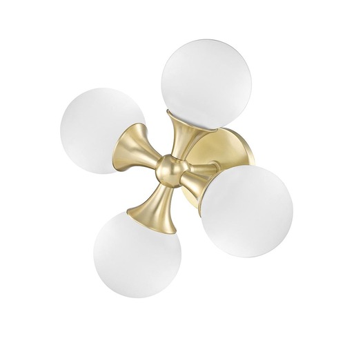 Dekorativní - HVLG 3304-AGB-CE Nástěnné svítidlo ASTORIA mosaz/sklo staromosaz/opál G9 4x4W - HUDSON VALLEY - foto 1