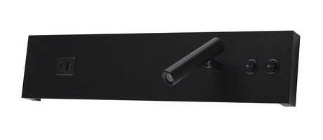 LED nástěnné svítidla - LED nástěnné svítidlo 11W IP20 s ON / OFF - Switch + USB Black 4200K
