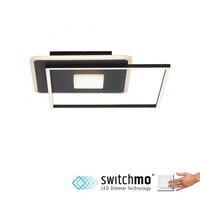Hranatá - LD 15045-18 DOMINO LED stropní svítidlo hranaté Switchmo černá 3 krokové stmívání moderní krokově stmívatelné 3000K - LEUCHTEN DIREKT / JUST LIGHT