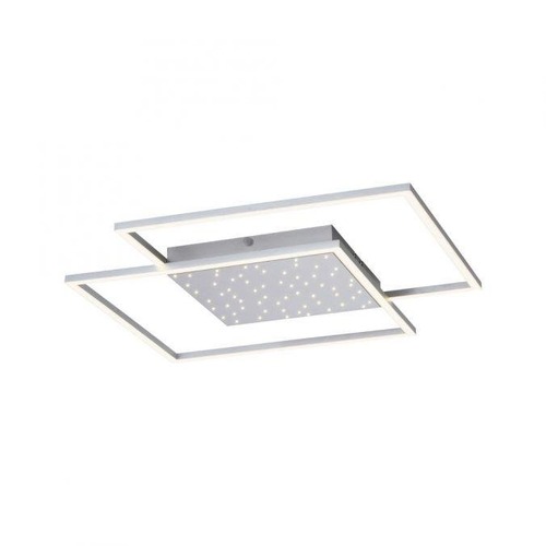 Hranatá - PN 6024-55 YUKI LED stropní svítidlo, barva ocel, dálkový ovladač, stmívatelné, CCT 2700-5000K - PAUL NEUHAUS - foto 1