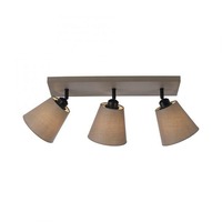 Bodová - LD 11902-29 RIALA LED stropní svítidlo 3 ramenné, hranaté, taube, otočné, látkové stínidlo - LEUCHTEN DIREKT / JUST LIGHT