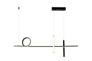 LED přívěšek - LED závěsná lampa 24W černá/bílá