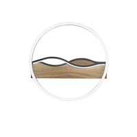 Dekorativní - FAN I-HAWAII-R40-NER Stropní LED svítidlo Hawaii kruhové, černé/dřevěné, 36 W, 4605 lm, CCT, pr. 40 x 6,8 cm - FANEUROPE