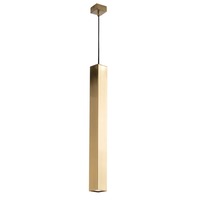 Dekorativní - FAN I-FLUKE-SQ ORO Závěsné svítidlo Fluke, hranaté, zlaté, 1 x GU10, 6 x 6 x 60 cm - FANEUROPE