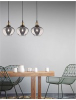 Podélná - NV 8436405 Závěsné svítidlo CEDRO kouřové sklo bronz a černý kov E27 3x12W 230V IP20 bez žárovky - NOVA LUCE