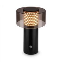 Stolní lampy dekorační - BRILO 7669015 Gila stolní lampa - 2,6W, 200lm, bezdrátová, LED, IP44, dotykový vypínač, stmívatelná, černá/zlatá - BRILO