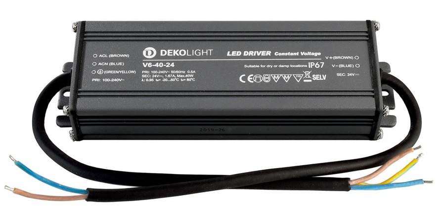 Stabilizované napětí - IMPR 872083 Deko-Light napájení IP CV V6-40-24 konstantní napětí 0-1670 mA IP67 24V DC 40W - foto 1
