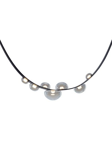 Dekorativní - BOMMA 1/49/95304/1/BLACK/VEG/3000/2… Závěsné svítidlo Dew Drops vegan black leather - BOMMA - foto 1