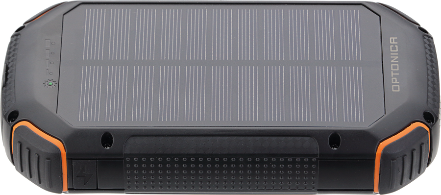 Powerbanky Optonica - POWER BANK 20000mAh 3.7V SOLAR:1.2W ČERNÁ + ORANŽOVÁ LED:4W - foto 1