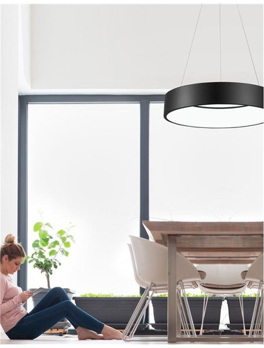 Kruhová - NV 6167220 Závěsné svítidlo RANDO černý hliník a akryl LED 42W 230V 3000K IP20 - NOVA LUCE - foto 1
