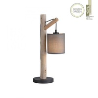 Stolní lampy dekorační - LD 15784-29 GREEN TRIB LED stolní lampa přírodní dřevo 1 ramenné látkové stínidlo venkovský design do interiéru - LEUCHTEN DIREKT / JUST LIGHT